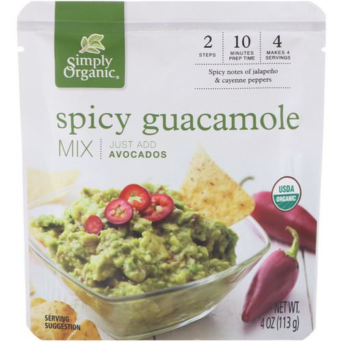 Simply Organic, Organic Spicy Guacamole Mix, 4 oz (113 g) فوائد