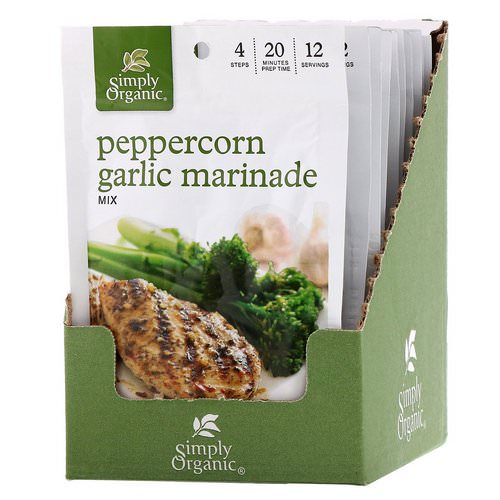Simply Organic, Peppercorn Garlic Marinade Mix, 12 Packets, 1.00 oz (28 g) Each فوائد