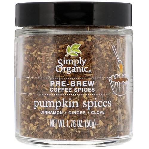 Simply Organic, Pre-Brew Coffee Spice, Pumpkin Spices, 1.76 oz (50 g) فوائد