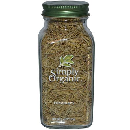 Simply Organic, Rosemary, 1.23 oz (35 g):البهارات, إكليل الجبل