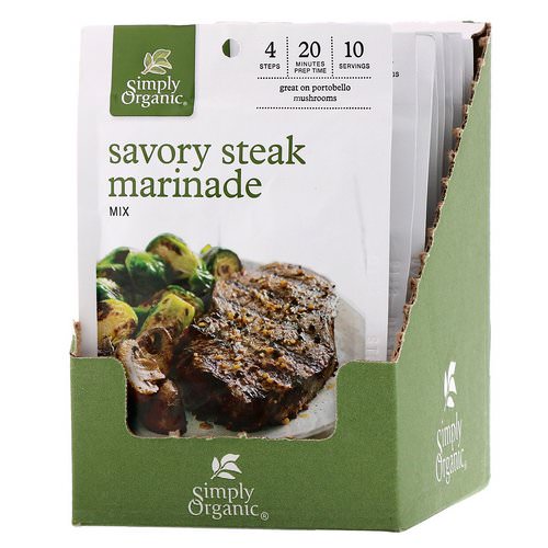 Simply Organic, Savory Steak Marinade Mix, 12 Packets, 0.70 oz (20 g) Each فوائد