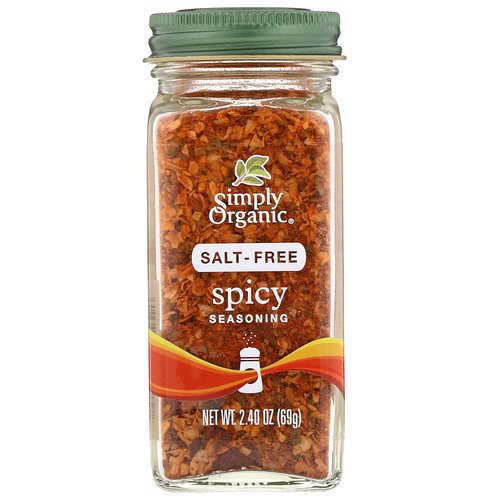 Simply Organic, Spicy Seasoning, Salt-Free, 2.40 oz (69 g) فوائد