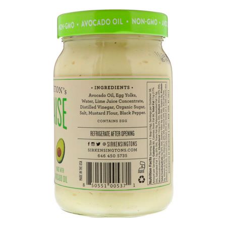 Sir Kensington's, Mayonnaise Made With Avocado Oil, 16 fl oz (473 ml):الماي,نيز ,الخل