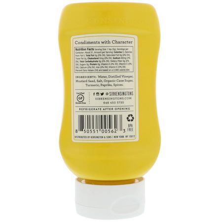 Sir Kensington's, Yellow Mustard, 9 oz (255 g):الخردل ,الخل