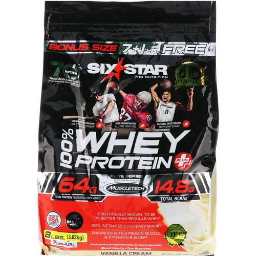 Six Star, Elite Series, 100% Whey Protein Plus, Vanilla Cream, 8 lb (3.63 kg) فوائد