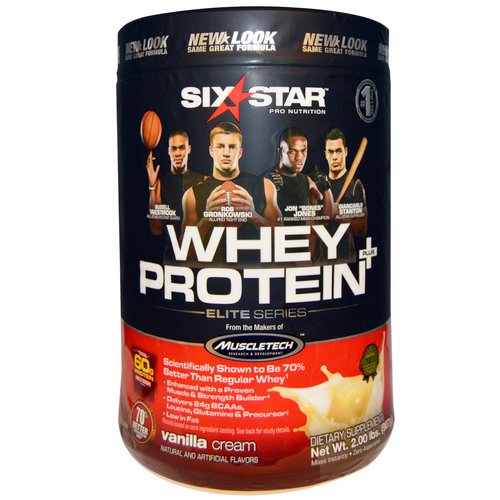 Six Star, Six Star Pro Nutrition, Whey Protein +, Elite Series, Vanilla Cream, 2.00 lbs (907 g) فوائد