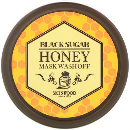 Skinfood, Black Sugar Honey Mask Wash Off, 3.5 oz (100 g):أقنعة تفتيح, أقنعة K-جمال لل,جه