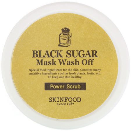 Skinfood, Black Sugar Mask Wash Off, 3.52 oz (100 g):أقنعة تفتيح, أقنعة K-جمال لل,جه