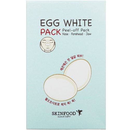 Skinfood, Egg White Pack, Peel-Off Pack for Nose, Forehead, Jaw, 10 Sheets فوائد