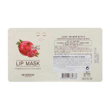 Skinfood, Pomegranate Collagen Lip Mask, 1 Mask:Collagen, أقنعة ال,جه K-جمال