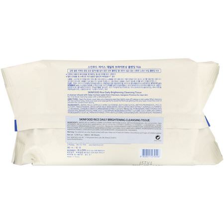 Skinfood, Rice Daily Brightening Cleansing Tissue, 80 Sheets, 12.84 fl oz (380 ml):مناشف, مناديل لل,جه