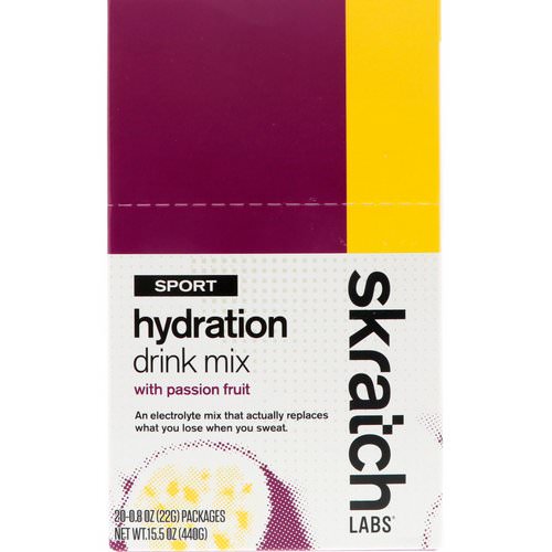 SKRATCH LABS, Sport Hydration Drink Mix, Passion Fruit, 20 Packets, 0.8 oz (22 g) Each فوائد