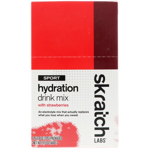 SKRATCH LABS, Sport Hydration Drink Mix, Strawberries, 20 Packets, 0.8 oz (22 g) Each فوائد