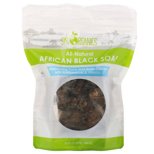 Sky Organics, All-Natural African Black Soap, 16 fl oz (454 g) فوائد