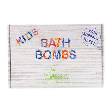 Sky Organics, Kids Bath Bombs with Surprise Toys, 6 Bath Bombs:Baby Bubble حمام, شعر