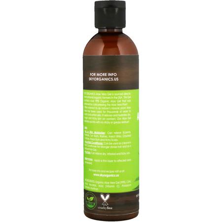 Sky Organics, Organic Aloe Vera Gel, 8 fl oz (236 ml):الأل,ة فيرا للعناية بالبشرة, علاج البشرة