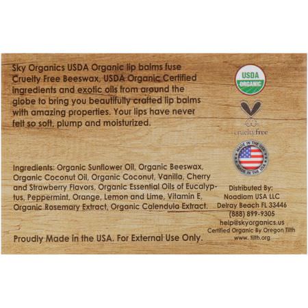 Sky Organics, Organic Beeswax Lip Balms Set, 6 Pack, .15 oz (4.25 g) Each:منتجات النحل, المكملات الغذائية