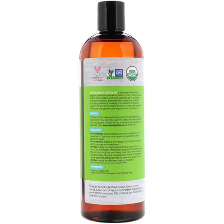 Sky Organics, Organic Castor Oil, 16 fl oz (473 ml):الخر,ع, زي,ت التدليك