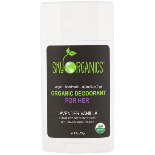 Sky Organics, Organic Deodorant For Her, Lavender Vanilla, 2.5 oz (70 g) فوائد