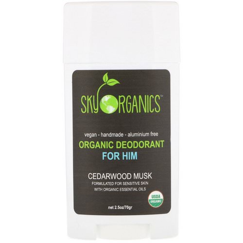 Sky Organics, Organic Deodorant For Him, Cedarwood Musk, 2.5 oz (70 g) فوائد