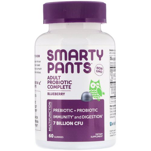 SmartyPants, Adult Probiotic Complete, Blueberry, 60 Gummies فوائد