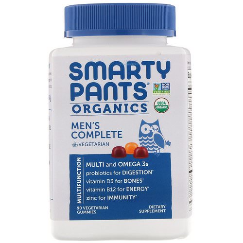 SmartyPants, Organic, Men's Complete, 90 Vegetarian Gummies فوائد