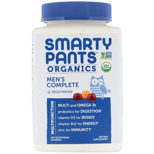 SmartyPants, Organics, Men's Complete, 120 Vegetarian Gummies فوائد