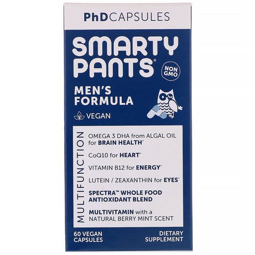 SmartyPants, PhD Capsules, Men's Formula, 60 Vegan Capsules فوائد