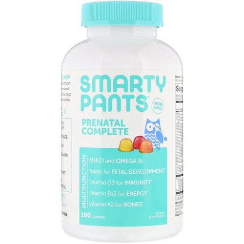 SmartyPants, Prenatal Complete, Lemon, Orange and Strawberry Banana, 180 Gummies فوائد