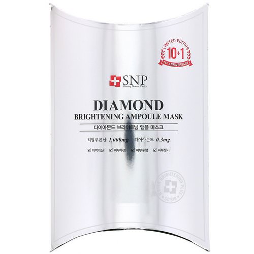 SNP, Diamond Brightening Ampoule Mask, 10 Sheets, 0.84 fl oz (25 ml) Each فوائد