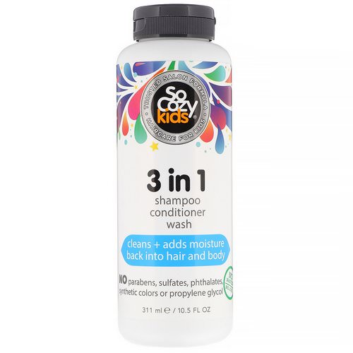 SoCozy, Kids, 3 in 1 Shampoo Conditioner Wash, 10.5 fl oz (311 ml) فوائد