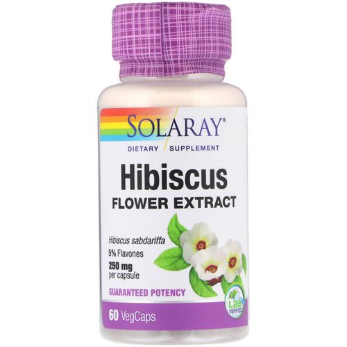 Solaray, Hibiscus Flower Extract, 250 mg, 60 Vegcaps فوائد