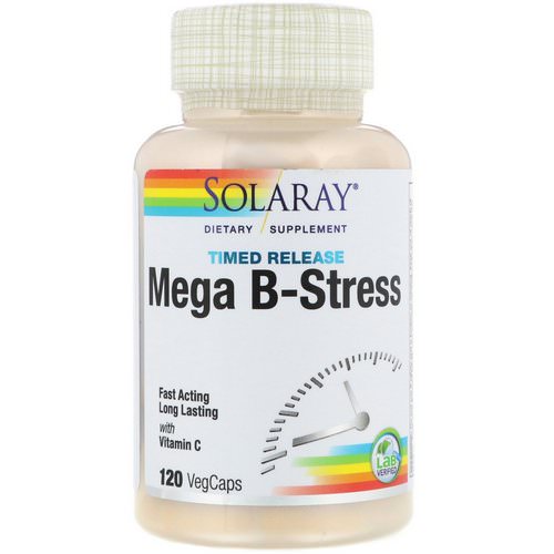 Solaray, Mega B-Stress, Timed-Release, 120 VegCaps فوائد