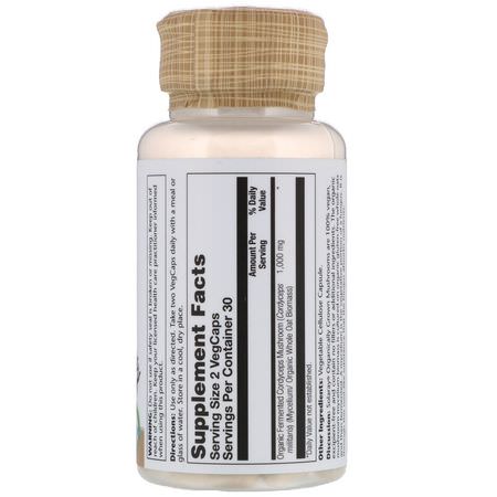 Solaray, Organically Grown Fermented Cordyceps, 500 mg, 60 VegCaps:ك,رديسيبس, فطر