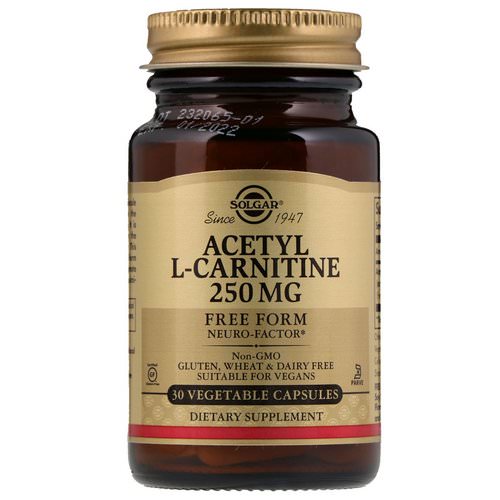 Solgar, Acetyl-L-Carnitine, 250 mg, 30 Vegetable Capsules فوائد