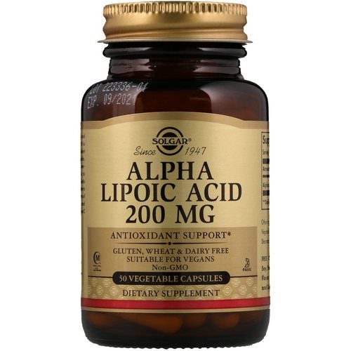 Solgar, Alpha Lipoic Acid, 200 mg, 50 Vegetable Capsules فوائد
