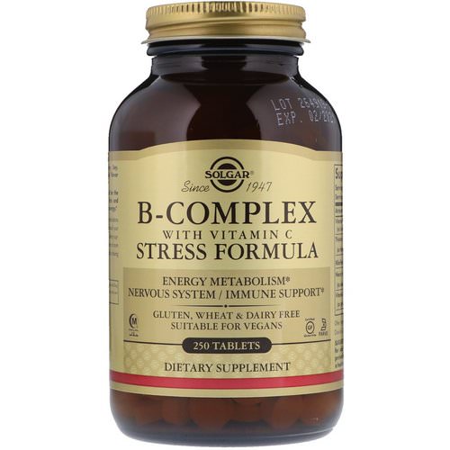 Solgar, B-Complex with Vitamin C Stress Formula, 250 Tablets فوائد
