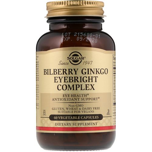 Solgar, Bilberry Ginkgo Eyebright Complex, 60 Vegetable Capsules فوائد