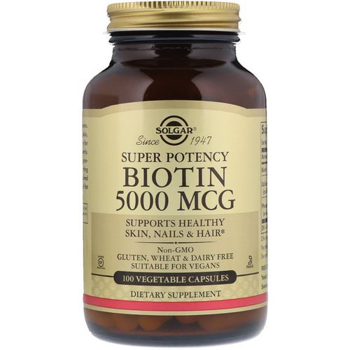 Solgar, Biotin, 5,000 mcg, 100 Veggie Caps فوائد