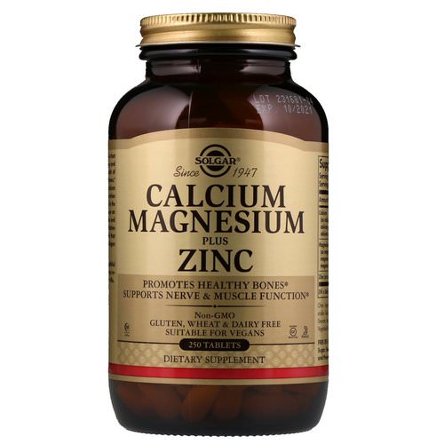 Solgar, Calcium Magnesium Plus Zinc, 250 Tablets فوائد