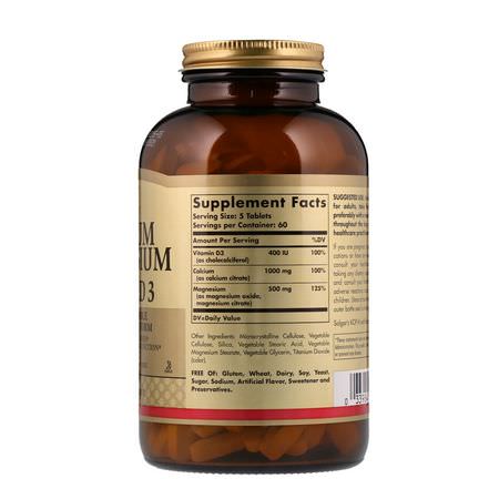 Solgar, Calcium Magnesium with Vitamin D3, 300 Tablets:المغنيسي,م, الكالسي,م