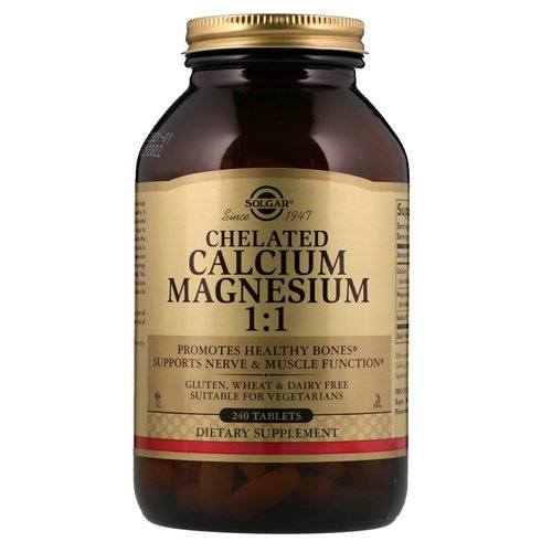 Solgar, Chelated Calcium Magnesium 1:1, 240 Tablets فوائد