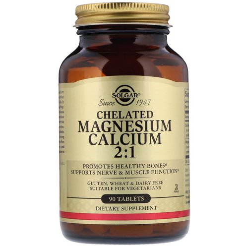 Solgar, Chelated Magnesium Calcium 2:1, 90 Tablets فوائد