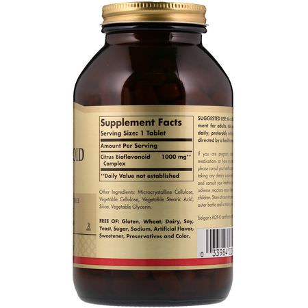 Solgar, Citrus Bioflavonoid Complex, 1,000 mg, 250 Tablets:مضادات الأكسدة, المكملات الغذائية