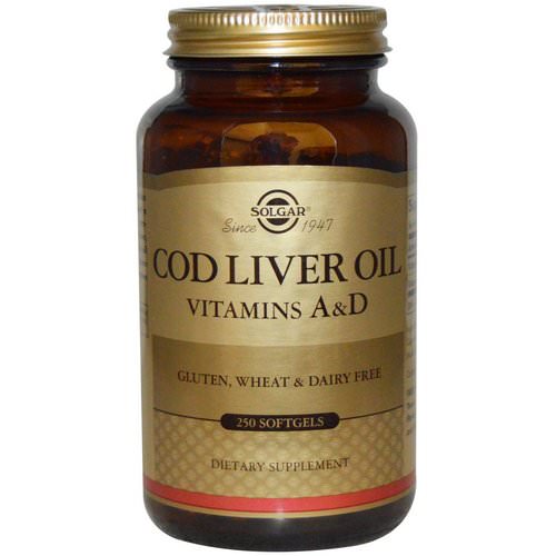 Solgar, Cod Liver Oil, Vitamins A & D, 250 Softgels فوائد
