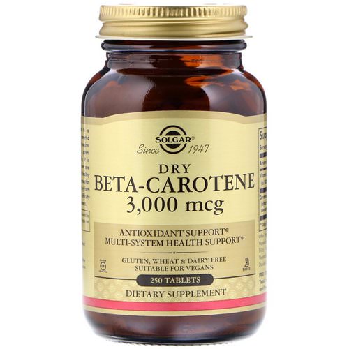Solgar, Dry Beta-Carotene, 3,000 mcg, 250 Tablets فوائد