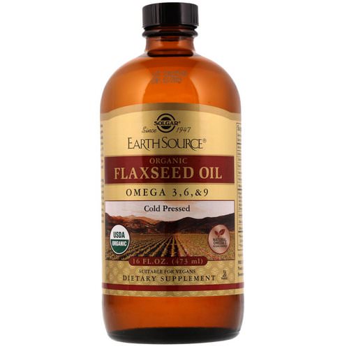 Solgar, Earth Source, Organic Flaxseed Oil, 16 fl oz (473 ml) فوائد