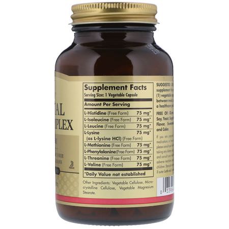 Solgar, Essential Amino Complex, 90 Vegetable Capsules:الأحماض الأمينية