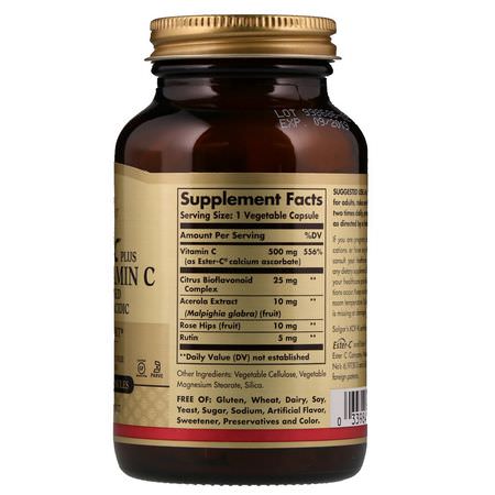Solgar, Ester-C Plus, Vitamin C, 500 mg, 100 Vegetable Capsules:الأنفل,نزا ,السعال