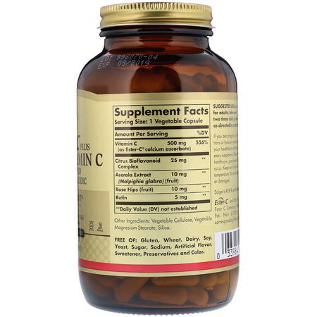 Solgar, Ester-C Plus, Vitamin C, 500 mg, 250 Vegetable Capsules:الأنفل,نزا ,السعال